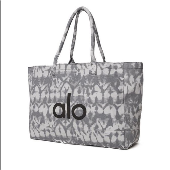 Alo Yoga Shopping Bag - Gray and White Tote Bag - Picture 1 of 3